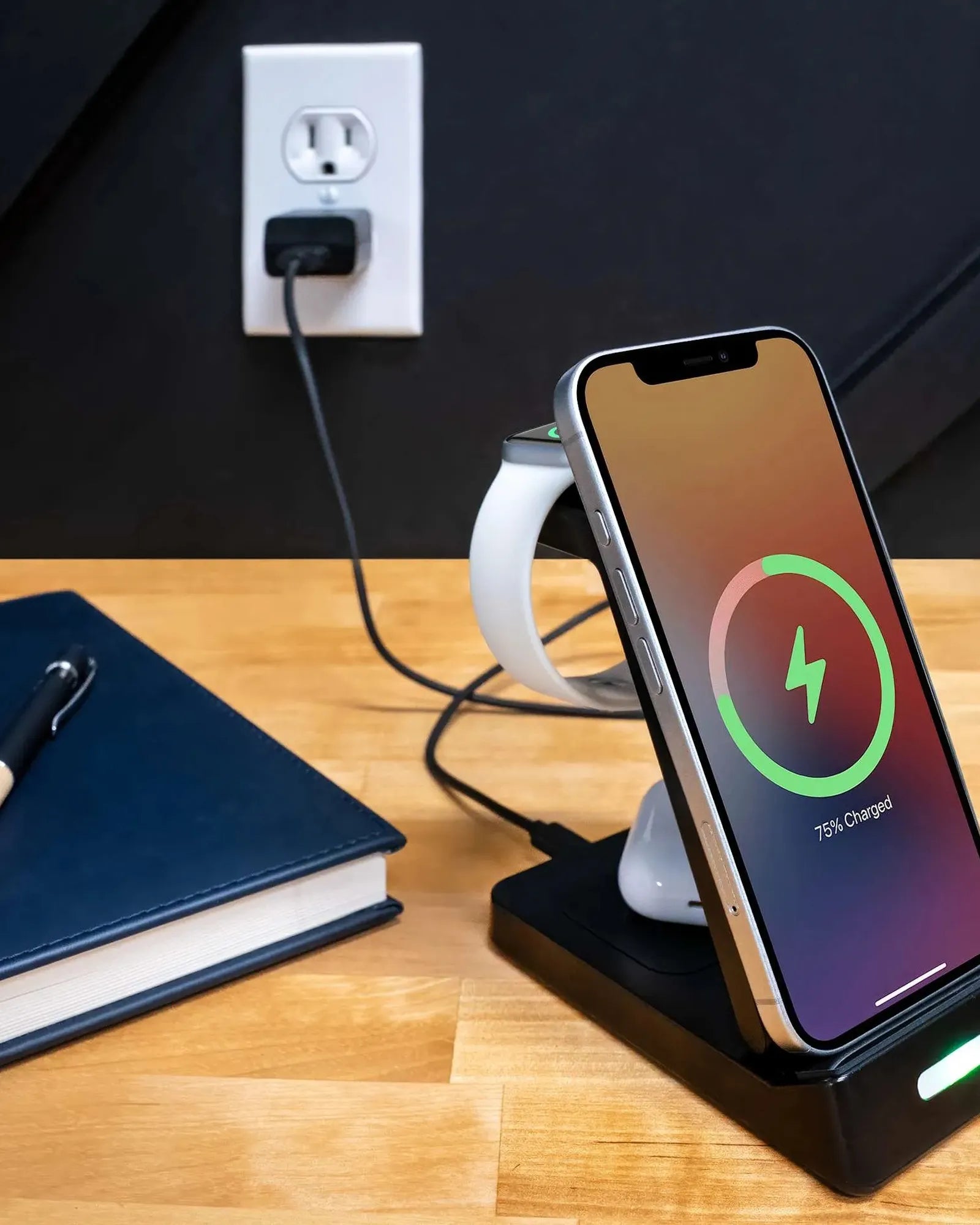 Custom 15W wireless charging stand 3-in-1 station - 14